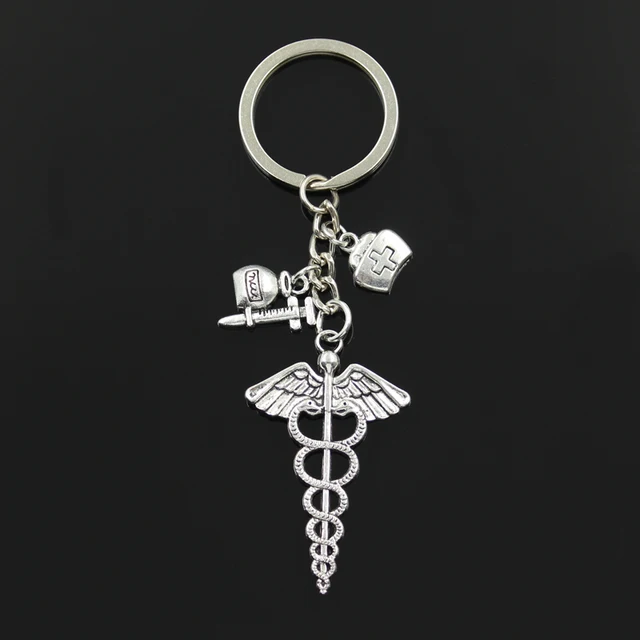 Syringe Stethoscope Keychains Key Chain Keyring Doctor Nurse Physicians