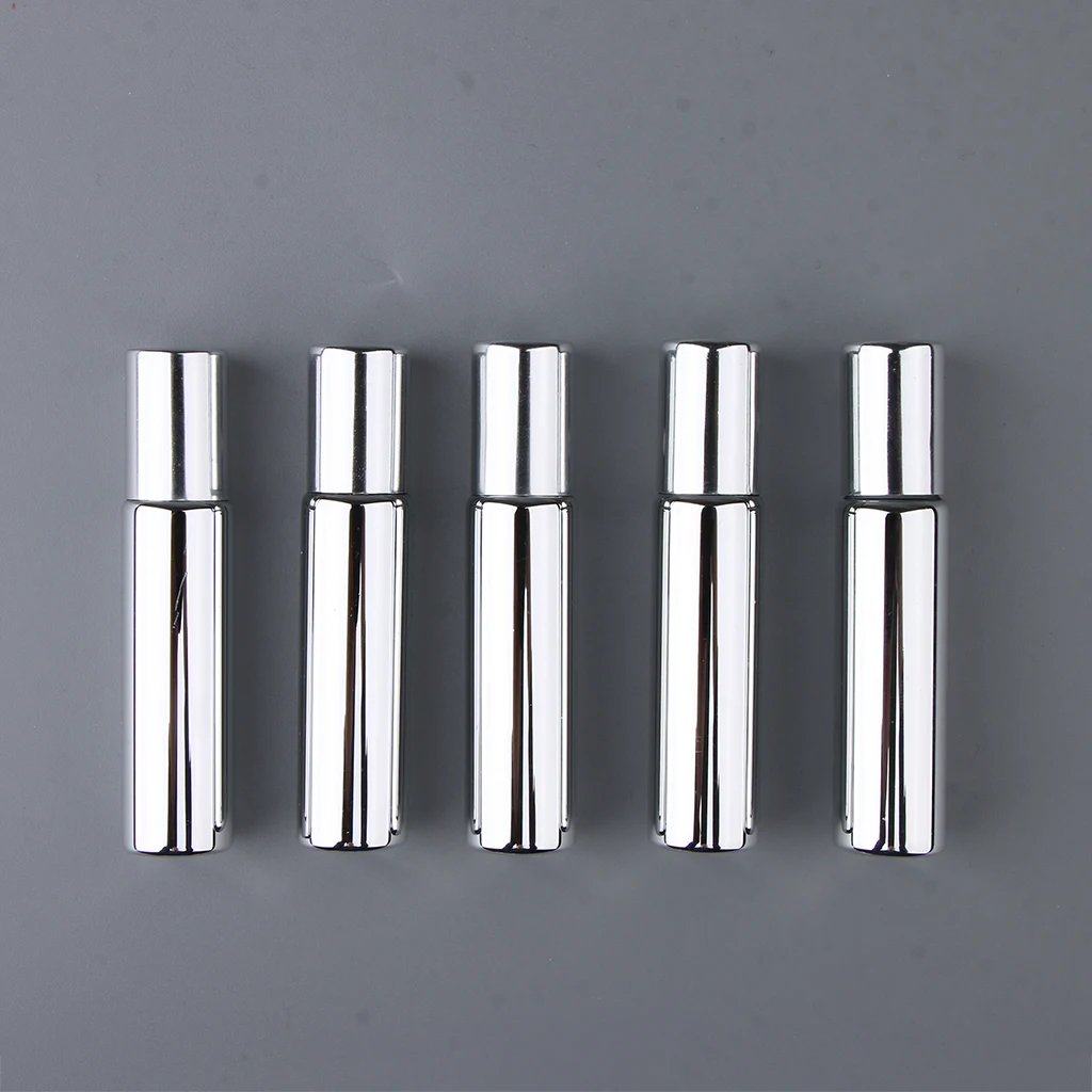 Wholesale Empty Storage Vials Roll-on Bottles w/steel roller balls for Essential Oils,Perfume or Other Liquids Oils (5Pcs,10 mL)