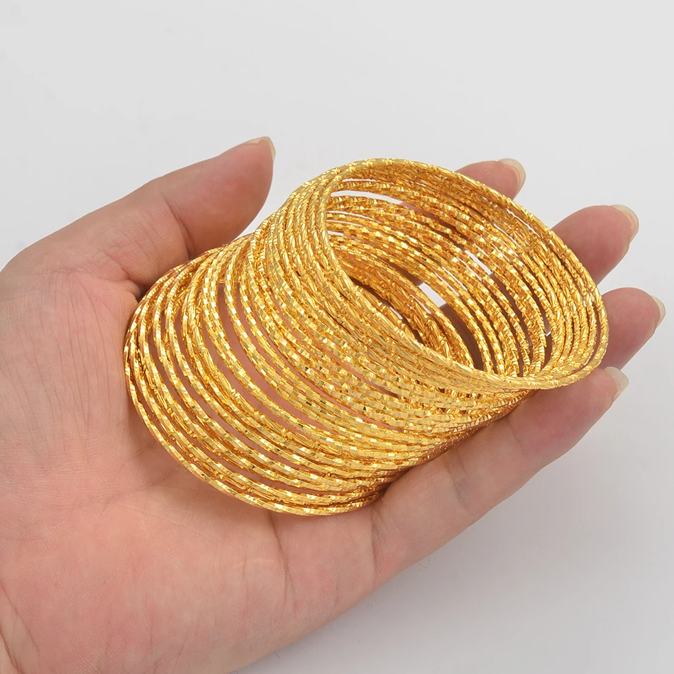 Bangle Bracelet Women Girls Dubai Circle Jewelry 6pcs/Lot
