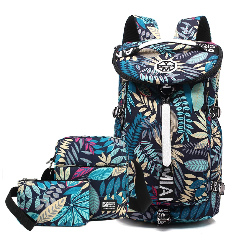 Bolsa de viagem floral 40l conjunto saco