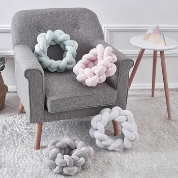 

Newborn Baby Bed Bumper Pillow Pure Weaving Plush Knot Crib Bumper Kids Bed Baby Cot Protector Baby BedRoom Decor