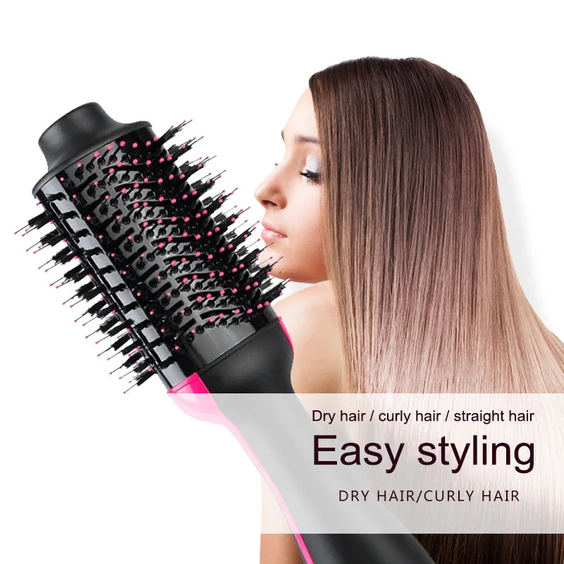 

High Quality Salon Hair Dryer Volumizer Comb Multi-function Negative Ion Generator Hair Curler Straightener Brush