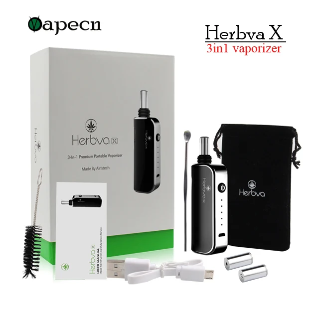 

Airistech Herbva X 3-in-1 dry herb wax and thick oil vaporizer E-Cigarettes Herbal Vapor Electronic Cigarette Portable Vape Pen