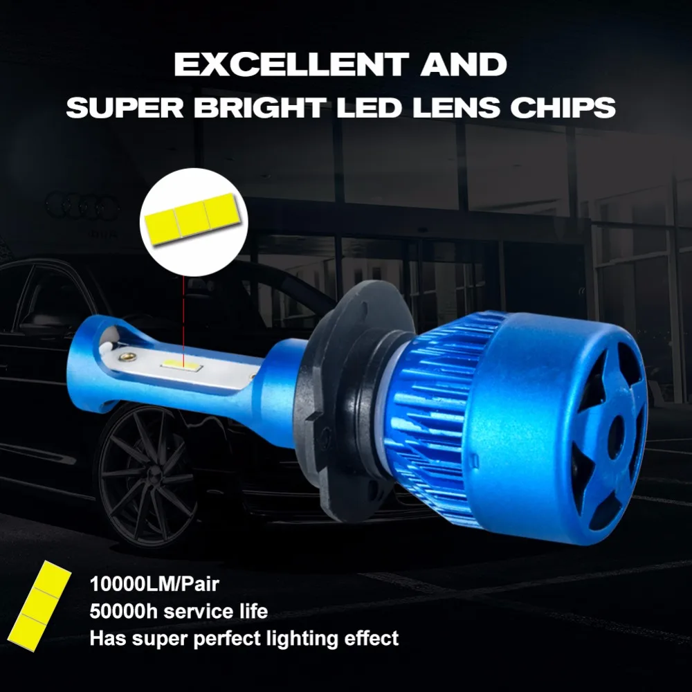 10pairs LED H7 Mini Car Headlight H4 LED H11 H1 9005 HB3 9006 HB4  H4 High beam Low beam 10000LM 12V 24V 6500K CSP Chip 72W  (8)