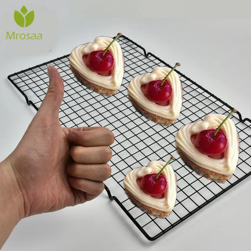 

1pc 40.5x25cm Stainless Steel Non-stick Cooling Rack Cooling Grid Baking Tray For Biscuit Cookie Pie Bread Cake Baking Rack