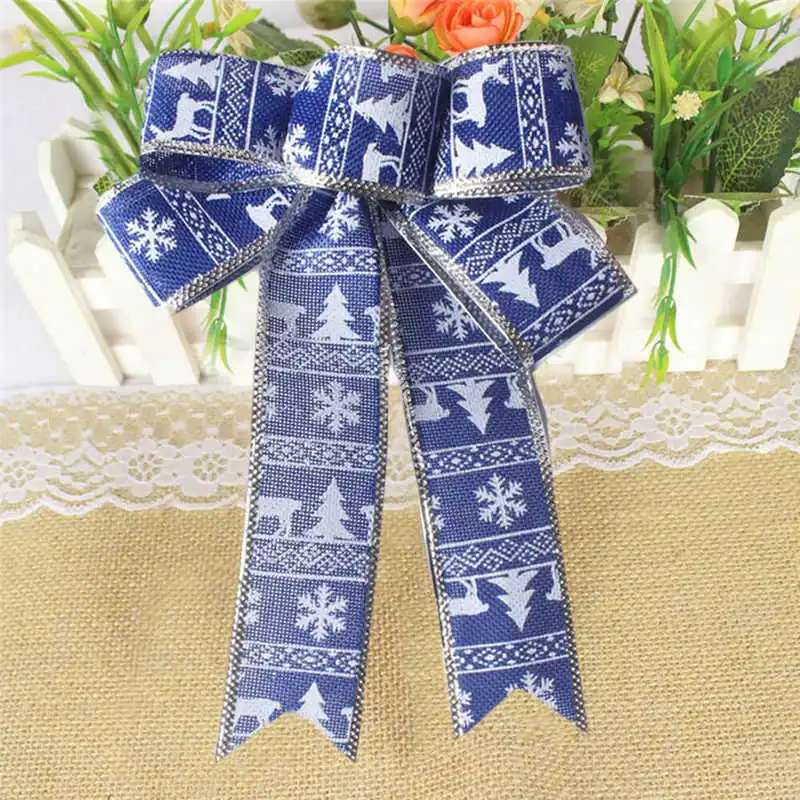 2018 hot Romantic Rosette Hanging Charm Ribbon Party Decoration Christmas Tree Ornament free shipping #2o24 (2)