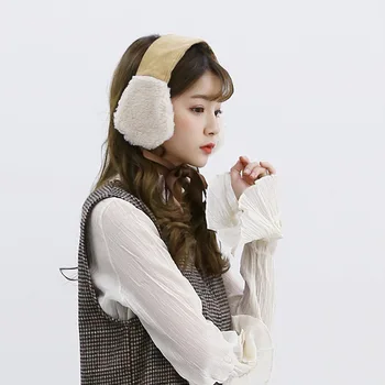 

Winter Keep Warm Earmuffs for Women Corduroy Plush Ear Bag Ins Style Fashion Bow Ribbon Ear Protection for Girls Q893