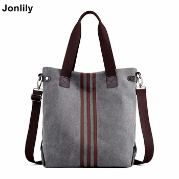 

Jonlily women Canvas Bag Commute Bag Large Cpacity Daypack Handbags Large Shoulder Bag Totes Casual Bolsa Shopping Bags- KG032