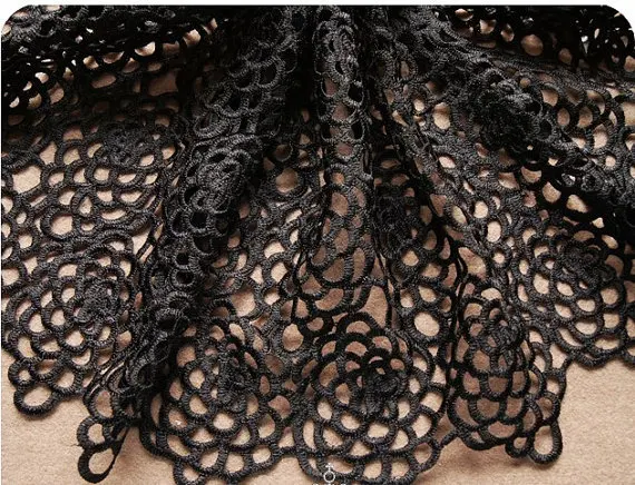5 yards black Crocheted font b Bridal b font Lace Fabrics font b Wedding b font