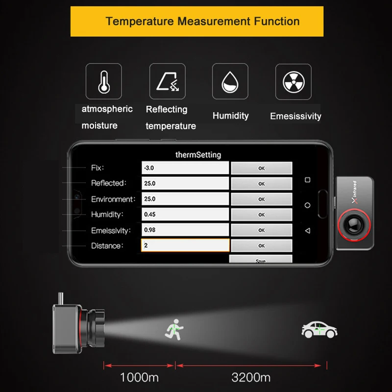 X-Инфракрасное тепловое изображение для мобильного устройства многофункциональное карманное тепловое видение термометрическая камера тепловизор Охота