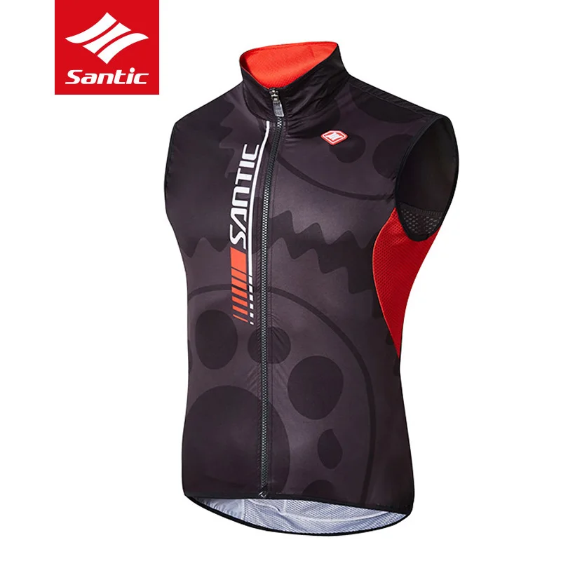 New Santic Mens Breathable Cycling Vest Windproof Sleeveless Anti Sweat