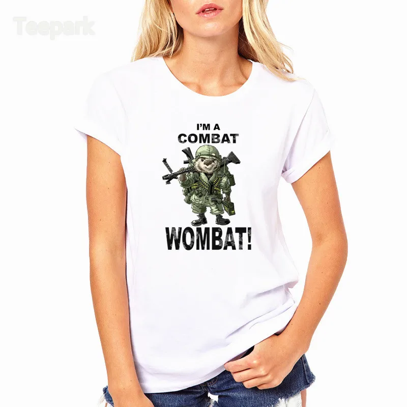 

I'm a wombat Fashion Summer Women T-shirt tops Short Sleeve Tops Clothing O-neck T shirt For Women HWP4213