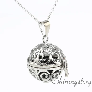 

ball heart diffuser necklace wholesale diffuser lockets perfume jewelry aromatherapy pendants metal volcanic stone openwork