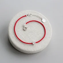 La MaxZa 925 Sterling Silver Plum Flower Fashion Couple Bracelets Red Line Thread String Rope Jewelry Bracelets For Women