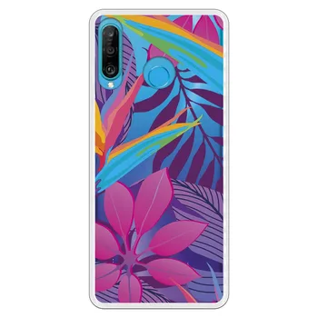 

Stand case costume drawing Leaves WP017 for Huawei P30 Lite