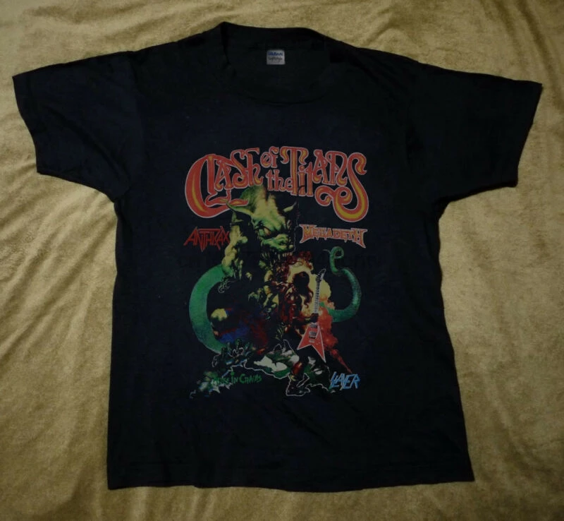 

VTG Alice In Chains and Slayer Clash Of The Titan Tour T-Shirt REPRINT A+++