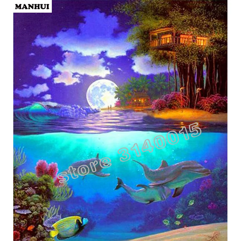 Diy 5D Resin Diamond Painting Landscape Cross Stitch Full Embroidery Rhinestone Pasted Paintings BCD105 | Дом и сад