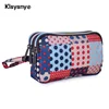 3 - Layer Women Female Long Wallet Cloth Zipper Large Capacity Day Coin Purse Ladies Clutch for Cellphone Bag 1