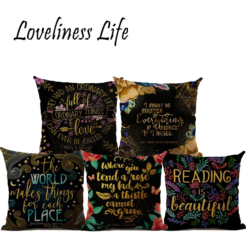 High Quality Cushion Cover Nordic Gold Letter Cushions Custom Linen Throw Pillows Pillowcase Decorative Pillow | Дом и сад