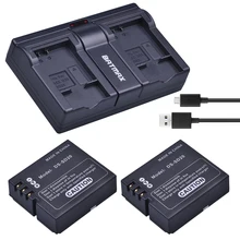 2 шт. DS-SD20 SD20 DS SD20 батареи + USB двойной Зарядное устройство для Rollei 3 S 4S 5S ActionPro SD20F WiF ROLLEI 3 S Спорт действий камеры