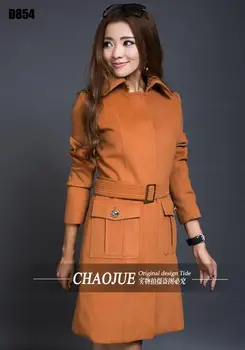 

New Arrival ! Woolen Cloth Coat Women's New Elegant Slim Woolen Coat 4XL 5XL Large Size Outwear Clothing ! S-4XL free shipping