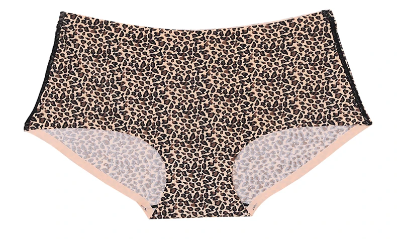 Queenral Plus Size M L XL XXL XXXL Panties Seamless Briefs Underwear Women Lingerie Sexy High Waist Cotton Leopard Intimates90
