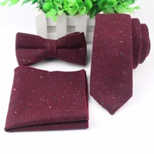 Хлопковый шерстяной галстук для шеи, набор для мужчин, тонкий галстук, галстук в полоску, тартан, галстук-бабочка, платок, набор, Papillon, свадебный галстук, корбаты