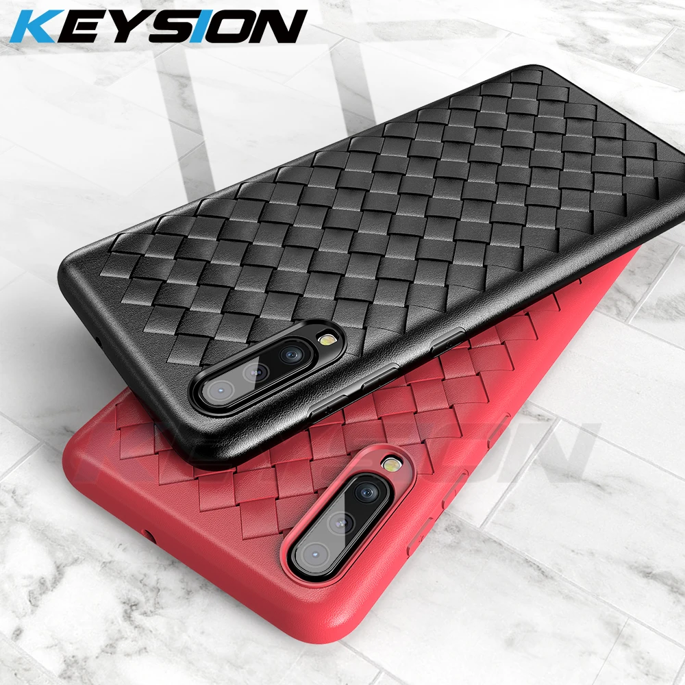 

KEYSION Soft Phone Case For Samsung Galaxy A9 A7 2018 A750 A6 A8Plus Grid Weaving Radiating TPU Silicone Cover For J4 J6 J8 2018