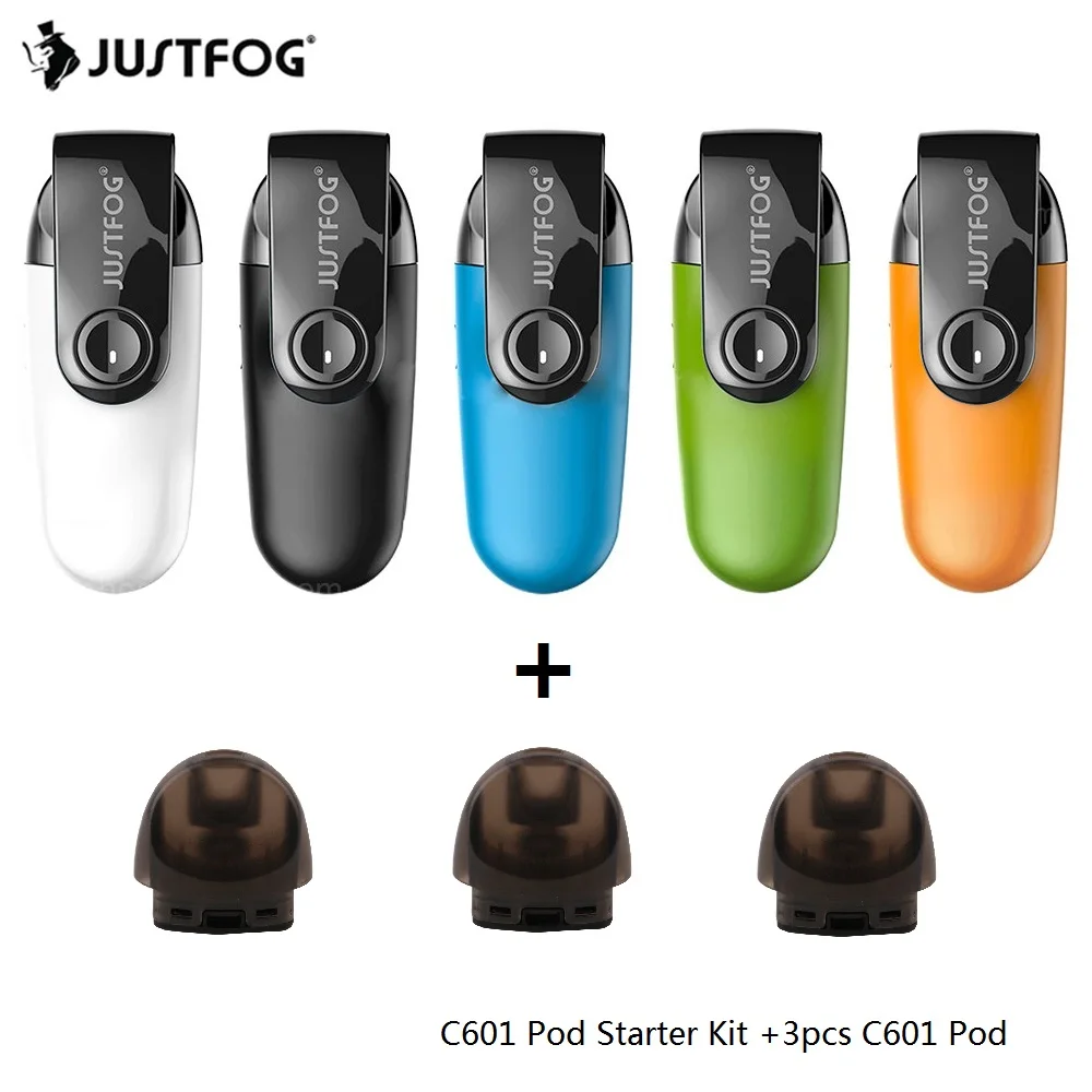 Оригинальный Justfog C601 Pod Starter Kit 650 светодиодный фонарь мА · ч Кнопка 1 7 мл танк