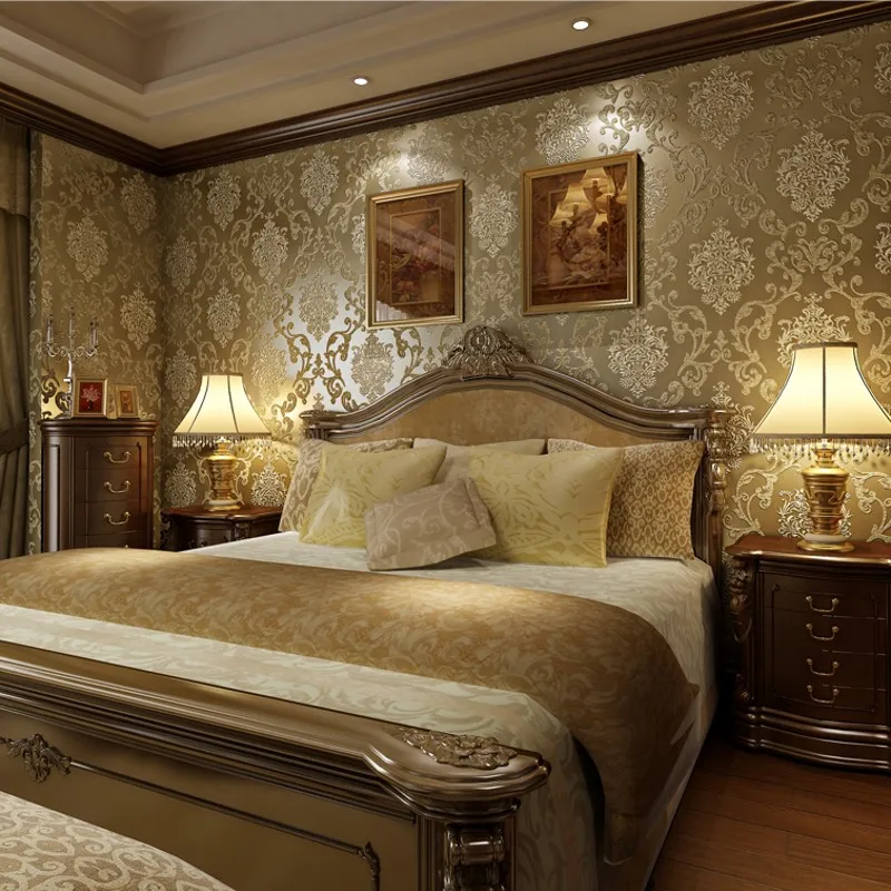 beibehang coffee Metallic texture damask wallpaper roll nonwoven wall paper home decor bedroom papel de parede 3d wall paper