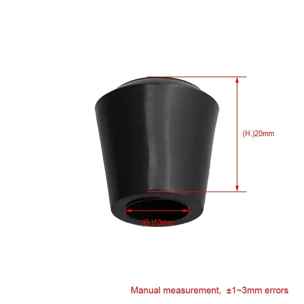 12 шт 10-35 мм внутренний диаметр черный круглый мебельный стул стол ноги резиновые чехлы напольные протекторы крышка - Цвет: 10mm Inner