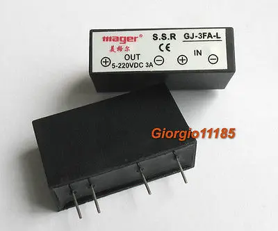 

10 шт. Φ PCB SSR In 3-32VDC,Out 5-220V DC 3A твердотельное реле