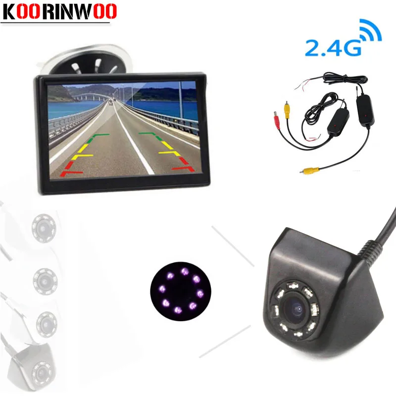 

Koorinwoo Parking Monitor Video System Car Rear View Camera Reversing Cam + 4.3 Car Mirror Monitor Digital Vehicle blind Sensors