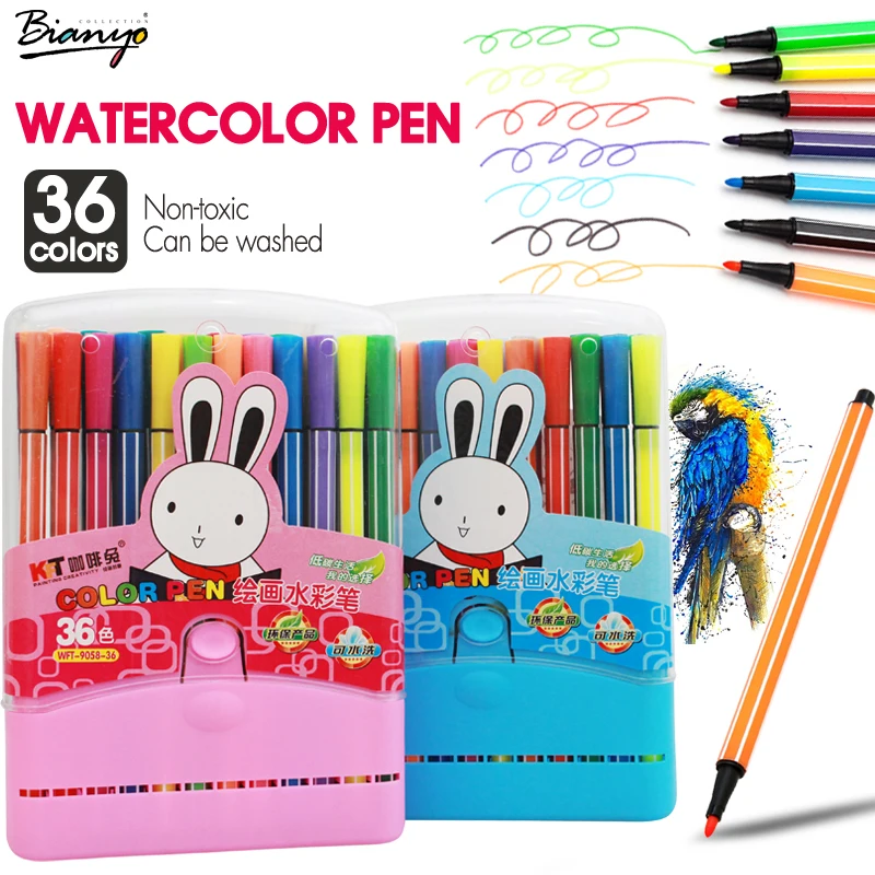 

Bianyo 36Colors Watercolor pen Washable Brush Markers Set For School Stationery Children Gifts Sketch Marker Art Supplies