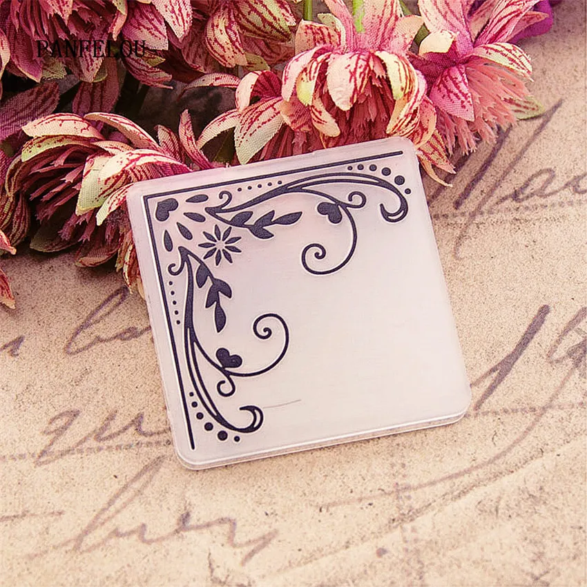 

PANFELOU Flowers Vine Angle Embossing folders Plastic For Scrapbooking DIY Template Fondant Cake Photo Album Card Making