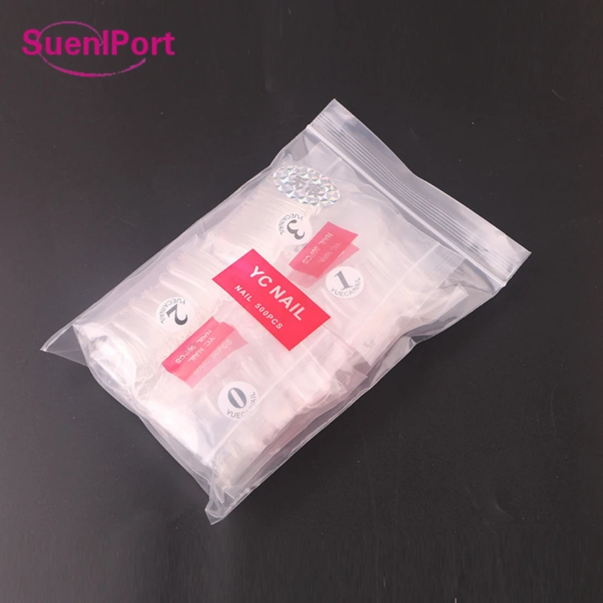 Искусственные ногти без следов Sune l Port 500 шт./компл. прозрачные зеркальные для