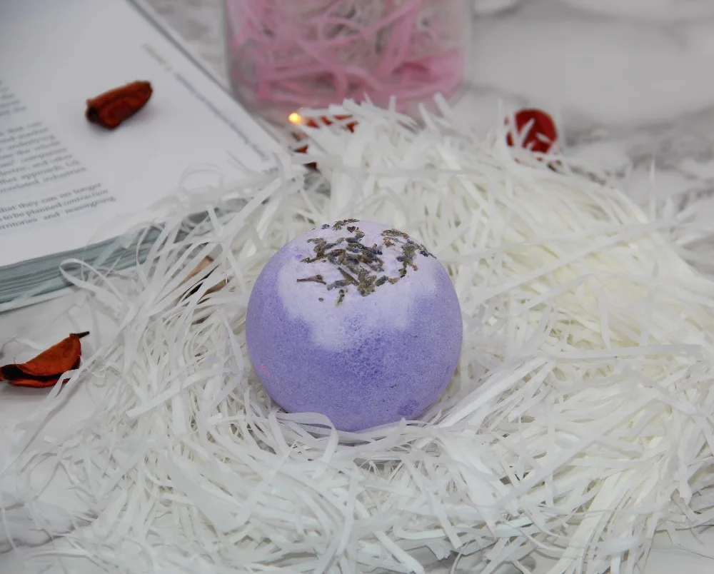 

120g Organic Bath Bombs Dried Flower Petals Round Sea SaltMoisturizing Nourishing Lavender Rose Handmade SPA Christmas Gift Bat