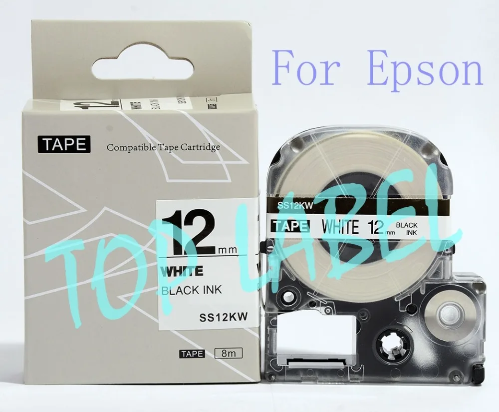 Details about   2X LC-4WBN Standard LC Tape 12mm Black on White 8m for Epson LW-300 LW-400 