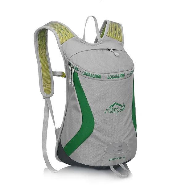 Gray with Green Новинка 15л походная сумка для воды дорожный горный велосипед Спорт бег на открытом воздухе походные рюкзаки - Цвет: Gray with Green