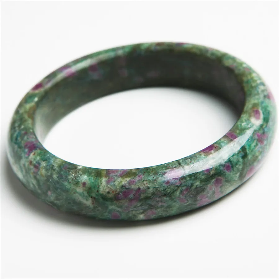 HL00093 Bangles Подарок матери просто один женский Femme натуральный драгоценный камень Ru от Zoisite круглый модный очаровательный браслет внутренний диаметр 54 мм - Окраска металла: HL00093 Bangles