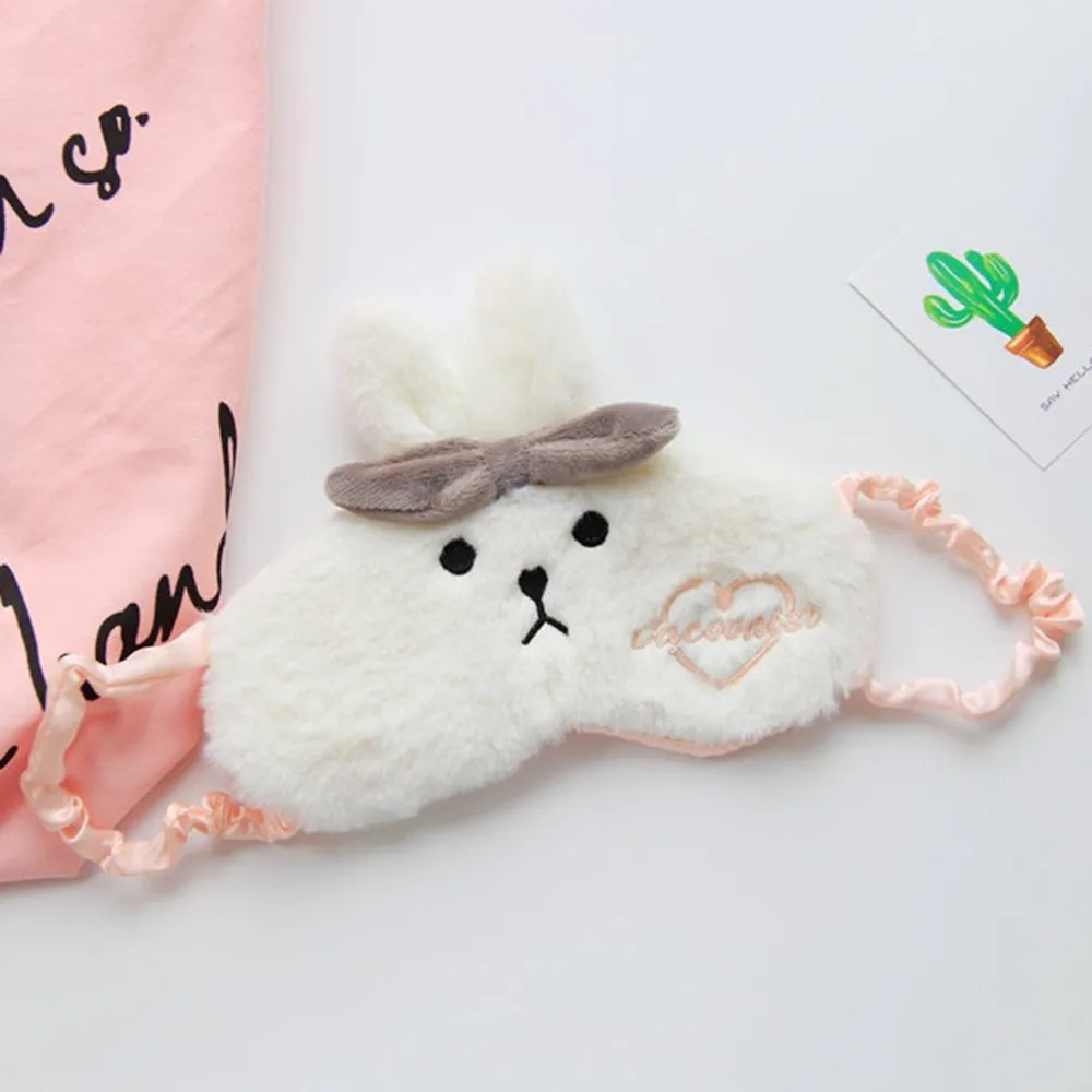 

Cute Cartoon Rabbit Sleep Eye Mask Breathable Soft Home Eyeshade Cold Hot Eyes Cover Unisex Eyes Protector for Men Women