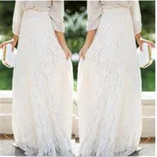 Женская двухслойная кружевная шифоновая юбка модная плиссированная длинная юбка макси с эластичной талией британская Женская модная длинная юбка белый бежевый