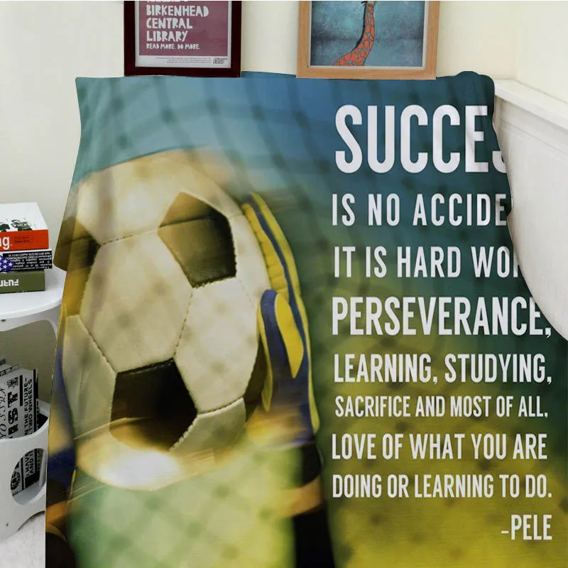 US $12.12 |Blankets Comfort Soft Plush Easy Care Machine Wash Funny Success  Soccer Football Warm Throw Cobertor For Sofa Bed-in Blankets from Home & ...