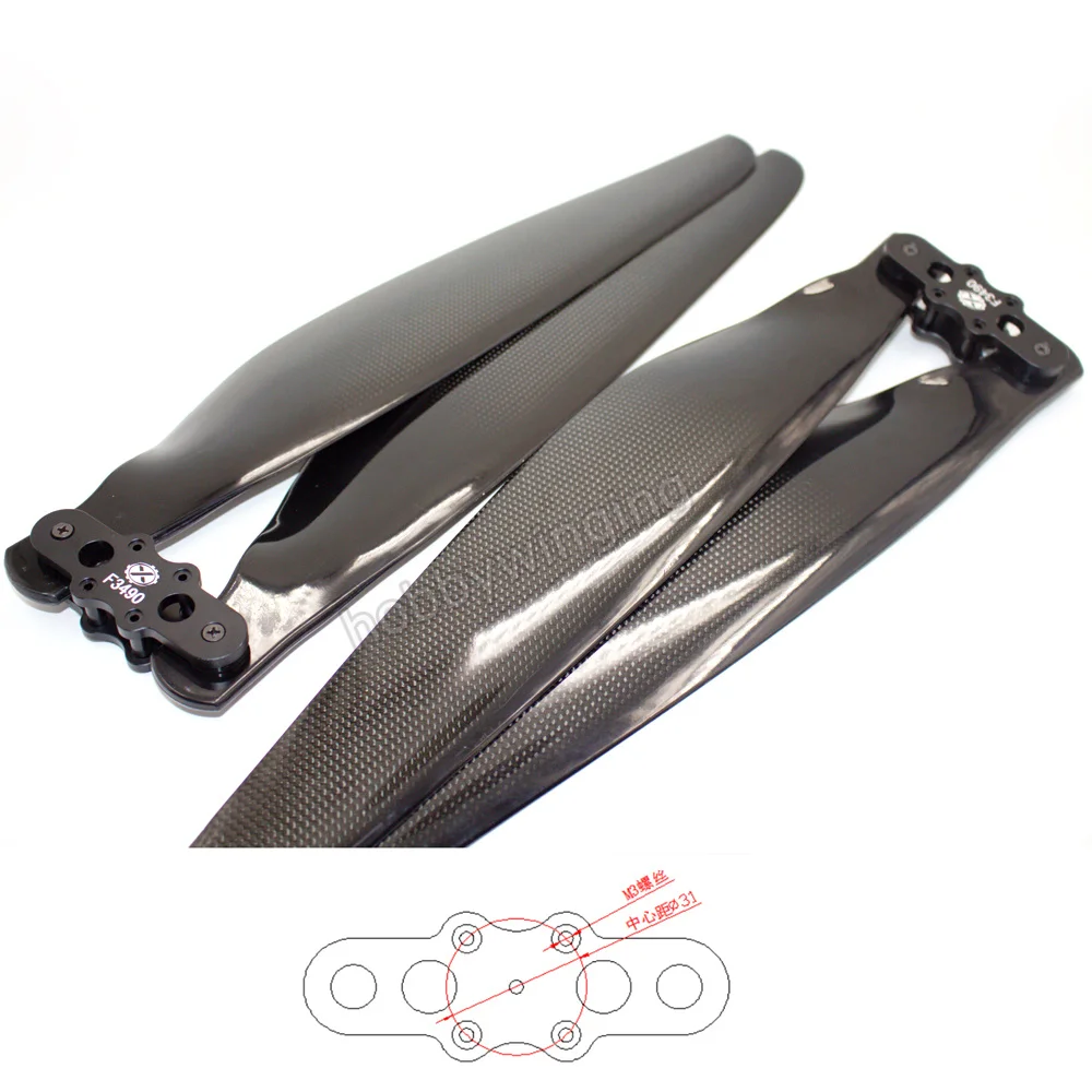 F3490 Carbon Fiber folding Propeller Foldable Prop CW/CCW 1 Pair for HLY X100 Motor Large Load Agriculture drone Multicopter UAV