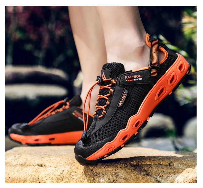Большие размеры 48, уличные кроссовки для походов, мужские треккинговые кроссовки для кемпинга, летние мужские сандалии для прогулки, дышащая обувь для воды