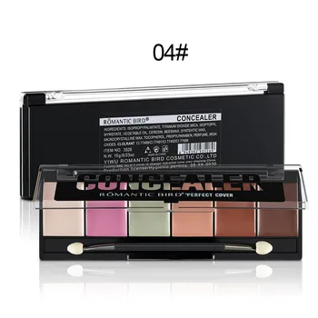 

6 Colors Face Makeup Concealer Contour Palette + Spongy Rod Makeup Light and soft waterproof Sunscreen 5.16