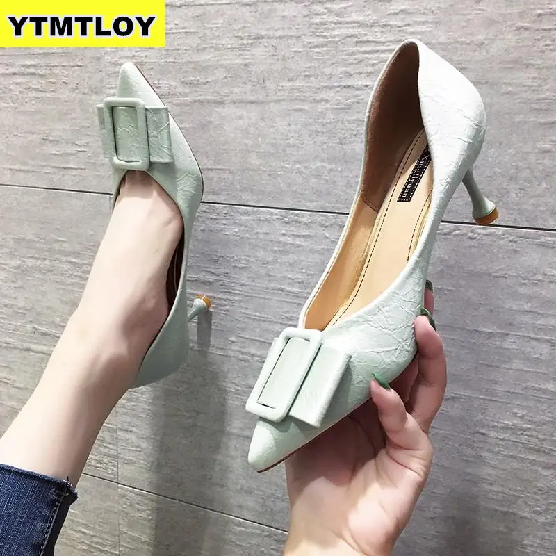 HOT Fashion Wild Women's High Heels European And American Shallow Mouth Pointed Sexy Heel Single Shoes Concise Womens Pumps