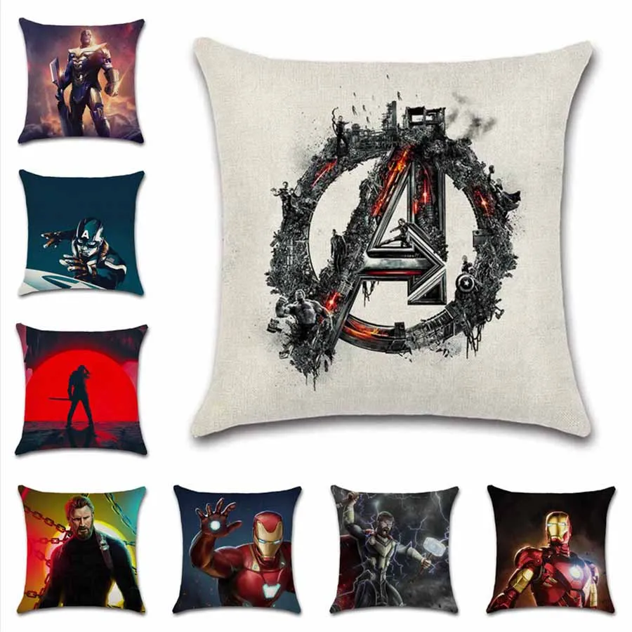 

Avengers comic ironman captain Cushion Cover Decoration Home sofa car chair seat kids bedroom gift friend present pillowcase