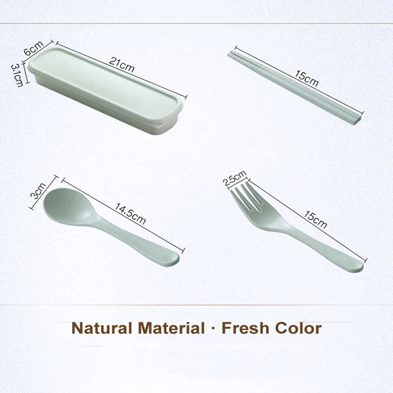 GZZT Spoon Fork Chopsticks Bamboo Fiber Portable Tableware Children Lunch Box Set Healthy Baby Kids Spoon Fork Chopsticks Set