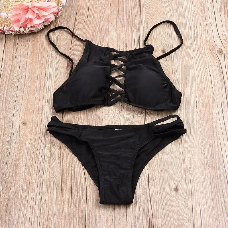 

2017 Sexy Women's push-up Bikinis Set Bandage bra swimwear bathing Suit swimsuit beachwear
